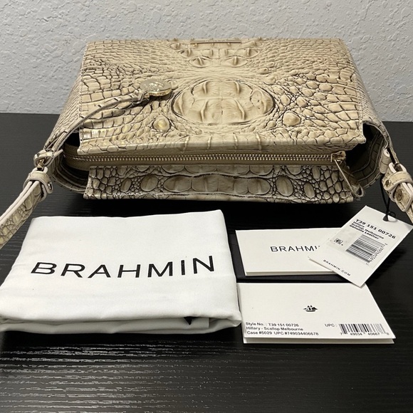 Brahmin Hillary SCALLOP MELBOURNE Leather W/Eye GORGEOUS NEUTRAL - Picture 7 of 9